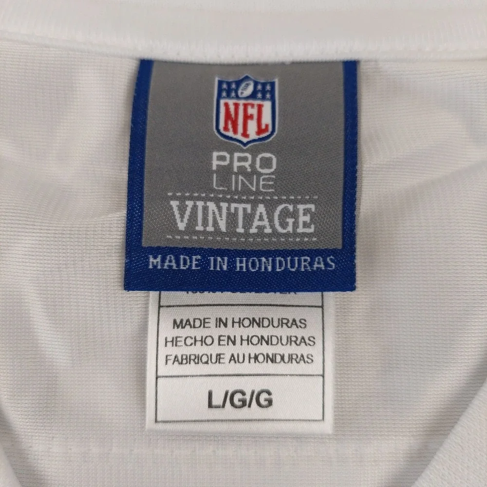 NFL Pro Line Vintage Football Jersey Mens Large White Striped Mesh Blank